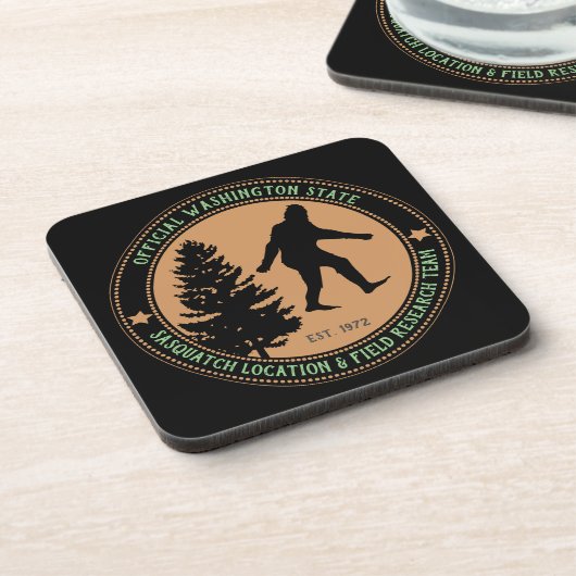 Personalisierter Funny Sasquatch Standort und Fors Getränkeuntersetzer (Linke Seite)