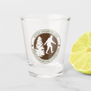 Personalisierter Funny Sasquatch Standort und Fors Schnapsglas