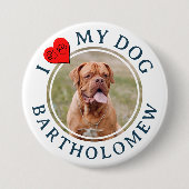 Personalisierter Furbaby ICH LIEBE MEINEN HUND Button (Vorderseite)