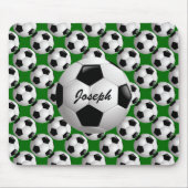 Personalisierter Fußball-Ball auf Fußball-Muster Mousepad (Vorne)