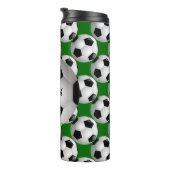 Personalisierter Fußball-Ball auf Fußball-Muster Thermosbecher (Nach rechts gedreht)