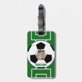 Personalisierter Fußball-Ball und Gepäckanhänger (Rückseite vertikal)