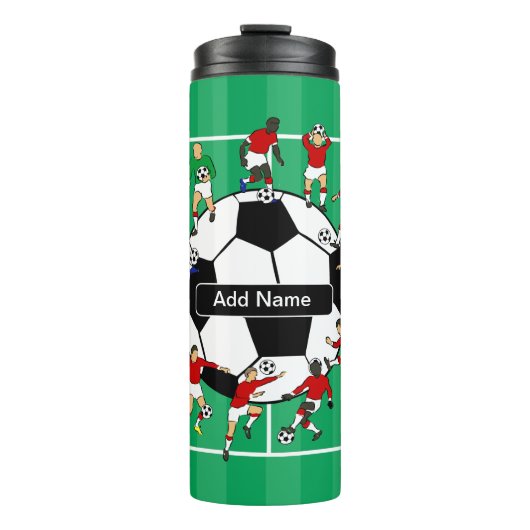 Personalisierter Fußball-Ball und Spieler Thermosbecher (Vorderseite)