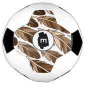 Personalisierter Fußball - Boho Monogram Brown (Gedreht)