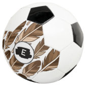 Personalisierter Fußball - Boho Monogram Brown (Dreiviertel)