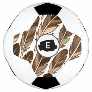 Personalisierter Fußball - Boho Monogram Brown
