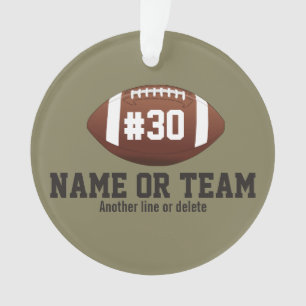 Personalisierter Fußball-Entwurfs-Name, Zahl, Tea Ornament