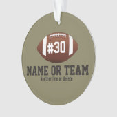 Personalisierter Fußball-Entwurfs-Name, Zahl, Team Ornament (Vorderseite)