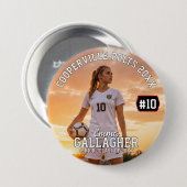 Personalisierter Fußball-Foto-Button Button (Vorne & Hinten)