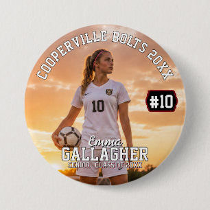 Personalisierter Fußball-Foto-Button Button