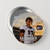 Personalisierter Fußball-Foto-Button Button (Vorne & Hinten)
