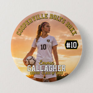 Personalisierter Fußball-Foto-Button Button
