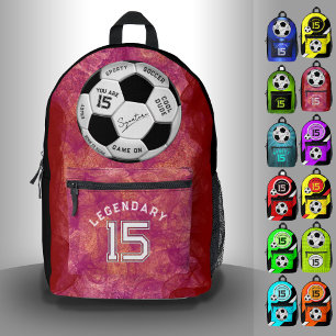 Personalisierter Fußball-Geburtstag    Alter Name  Bedruckter Rucksack