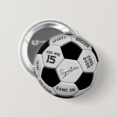 Personalisierter Fußball-Geburtstag | Alter Name Button (Vorne & Hinten)