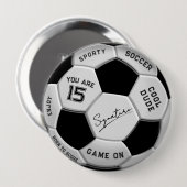 Personalisierter Fußball-Geburtstag | Alter Name Button (Vorne & Hinten)