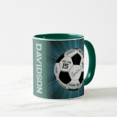 Personalisierter Fußball-Geburtstag | Alter Name Tasse (VorderseiteRechts)