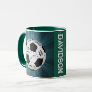 Personalisierter Fußball-Geburtstag Alter Name Tasse