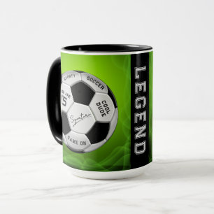 Personalisierter Fußball-Geburtstag Alter Name Tasse