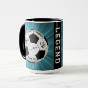 Personalisierter Fußball-Geburtstag Alter Name Tasse