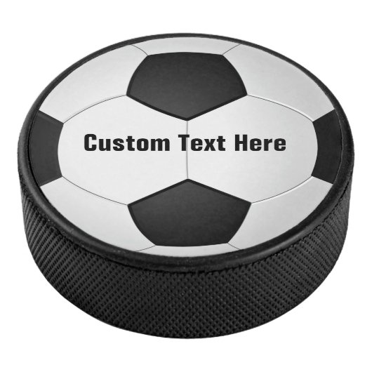 Personalisierter Fußball Hockey Puck mit Text (3/4)