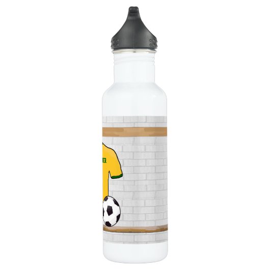 Personalisierter Fußball-Jersey-Gelb Edelstahlflasche (Rechts)