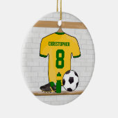 Personalisierter Fußball-Jersey-Gelb Keramik Ornament (Rechts)