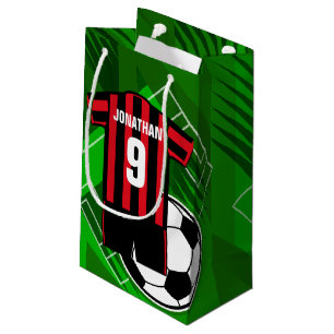 Personalisierter Fußball Jersey rote und schwarze Kleine Geschenktüte