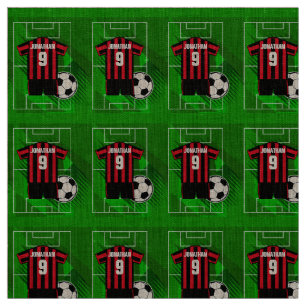 Personalisierter Fußball Jersey rote und schwarze Stoff