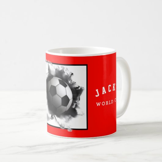 Personalisierter Fußball Kaffeetasse (VorderseiteRechts)