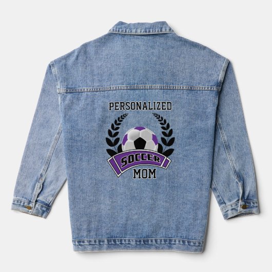 Personalisierter Fußball - Lila Jeansjacke (Rückseite)