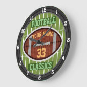 Personalisierter Fußball-Name und Nummer 3.0 Große Wanduhr (Winkel)
