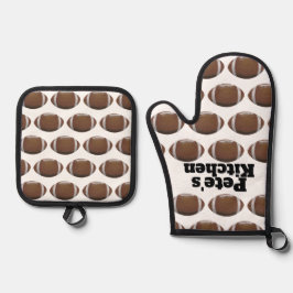 Personalisierter Fußball Ofenhandschuh & Topflappen-Set