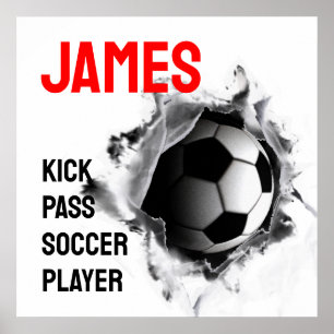 Personalisierter Fußball Poster