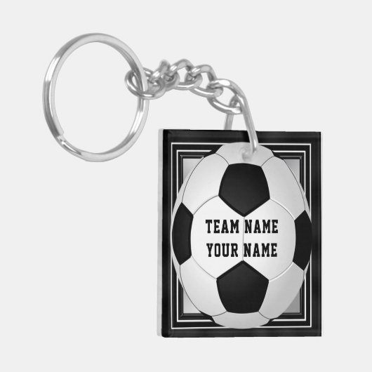 Personalisierter Fußball-Schlüsselanhänger-Text Schlüsselanhänger (Vorderseite links)