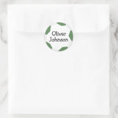 Personalisierter Fußball-Schulname Runder Aufkleber (Tasche)