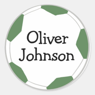 Personalisierter Fußball-Schulname Runder Aufkleber