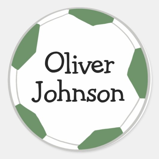 Personalisierter Fußball-Schulname Runder Aufkleber (Vorderseite)