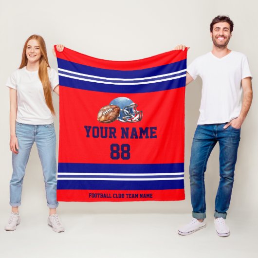 Personalisierter Fußball Senior Night Fleecedecke (Beispiel)