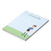 Personalisierter Fußball-Spieler Notizblock (Rotiert)