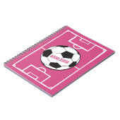Personalisierter Fußball und Felsrosa Notizblock (Linke Seite)