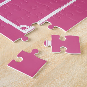 Personalisierter Fußball und Felsrosa Puzzle