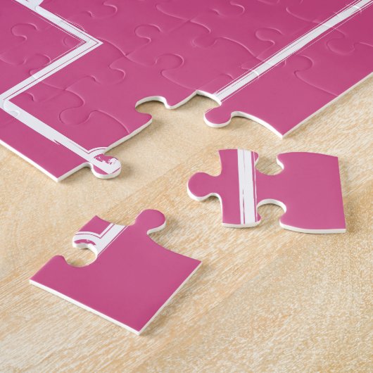 Personalisierter Fußball und Felsrosa Puzzle (Seite)