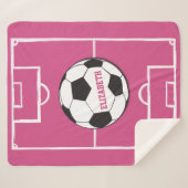 Personalisierter Fußball und Felsrosa Sherpadecke (Vorderseite (Horizontal))