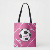 Personalisierter Fußball und Felsrosa Tasche (Vorderseite)