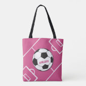 Personalisierter Fußball und Felsrosa Tasche (Rückseite)