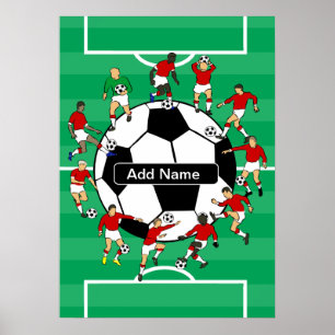 Personalisierter Fußball und Spieler Poster