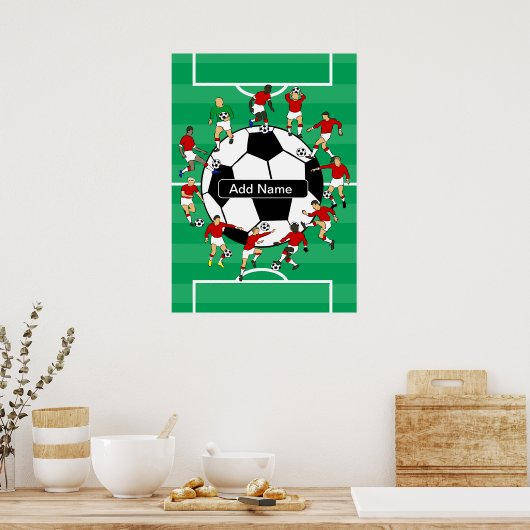 Personalisierter Fußball und Spieler Poster (Küche)