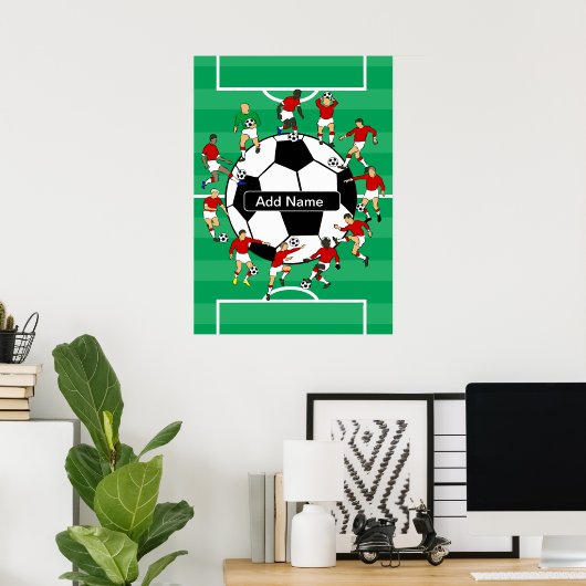 Personalisierter Fußball und Spieler Poster (Heimbüro)