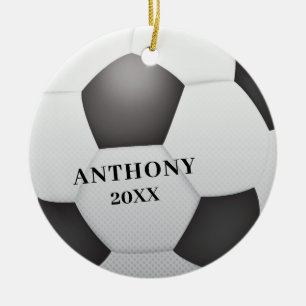 Personalisierter Fußball Weihnachten Keramik Ornament
