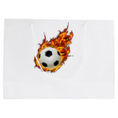 Personalisierter Fußballball auf Feuer Große Geschenktüte (Rückseite)